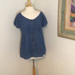 Denim top baby doll style